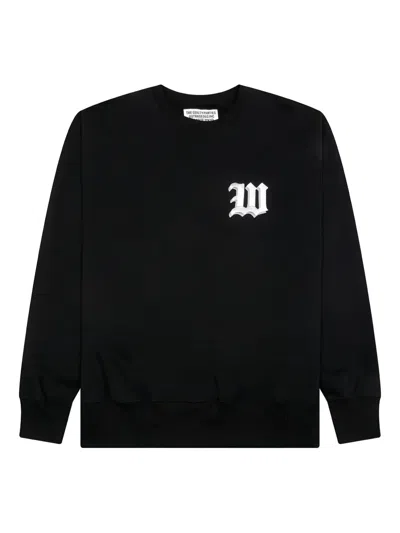 Wacko Maria Middle Weight Crew-neck Embroidered Sweatshirt In Black