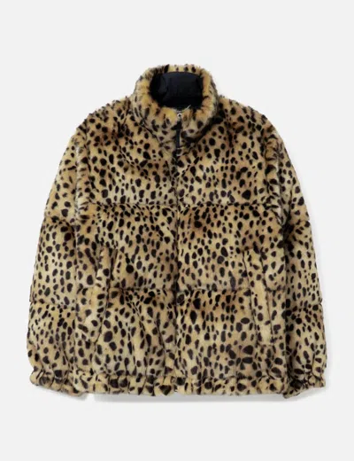 Wacko Maria Nanga X  Leopard Fur Down Jacket In Brown