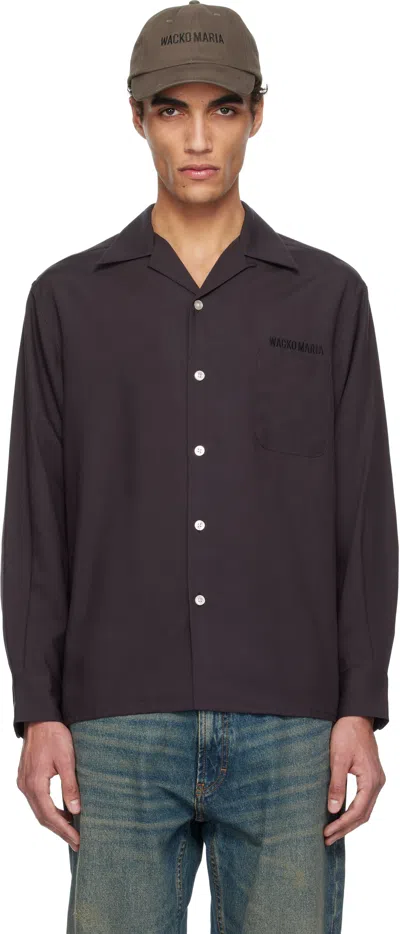 Wacko Maria Purple 50's Open Collar Shirt In D-purple