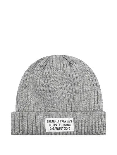 Wacko Maria Ribbed Beanie In Gray