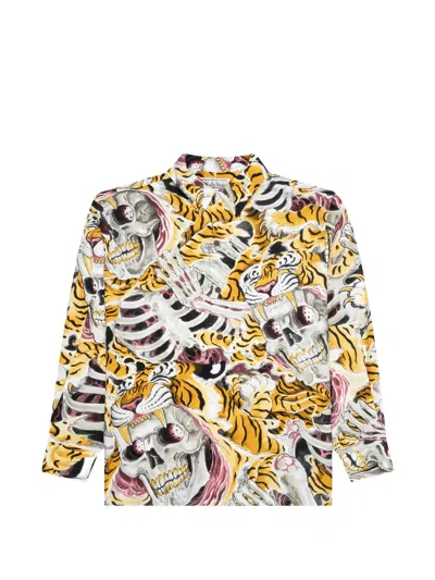 Wacko Maria Skull-print Shirt In White