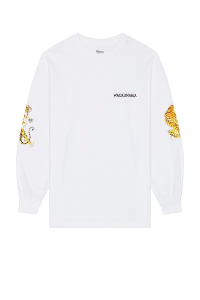 Wacko Maria Tim Lehi Crew Neck Long Sleeve T-shirt Type-3 In White