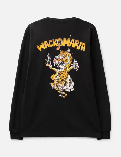 Wacko Maria Tim Lehi / Washed Heavy Weight Crewneck Long Sleeves T-shirt In Black