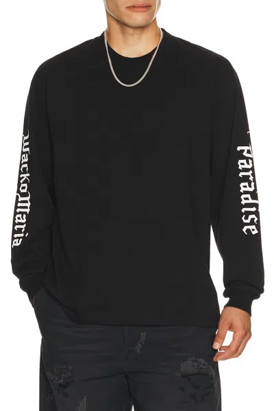 Wacko Maria Washed Heavy Weight Crew Neck Long Sleeve Tee Shirt Type 1 In Black