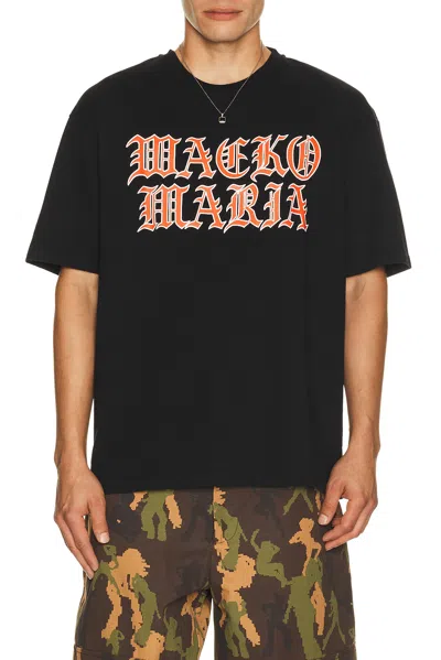 Wacko Maria Washed Heavy Weight Crew Neck Tee Shirt Type 11 In Black