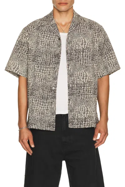 Wacko Maria Wolf's Head 50's Short Sleeve Shirt Type 3 In Gray