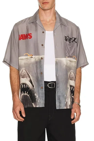 Wacko Maria X Jaws Hawaiian Shirt In Brown
