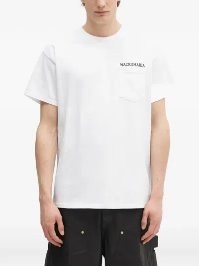 Wacko Maria X Keith Haring Graphic-print Chest-pocket T-shirt In White