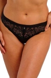 Wacoal Abellia Lace & Mesh Thong In Black