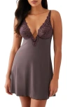 Wacoal After Dark Underwire Chemise In Raisin