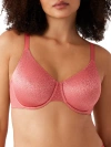 Wacoal Back Appeal Jacquard Underwire Bra In Mineral Red