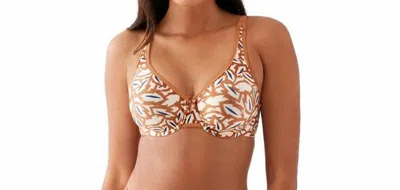 Wacoal Basic Beauty Full Figure Seamless Underwire Bra In Etched Leaves In Multi