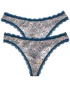 Wacoal B.tempt'd By  2pk Inspired Eyelet Thong In Multi
