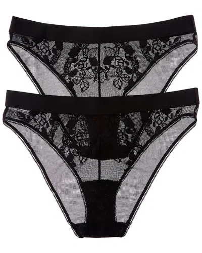 Wacoal B.tempt'd By  2pk Opening Act Cheeky In Black