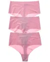 Wacoal B.tempt'd By  3pk B.bare Hi-waist Thong In Pink