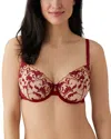 Wacoal Dramatic Interlude Underwire Bra In Deep Red