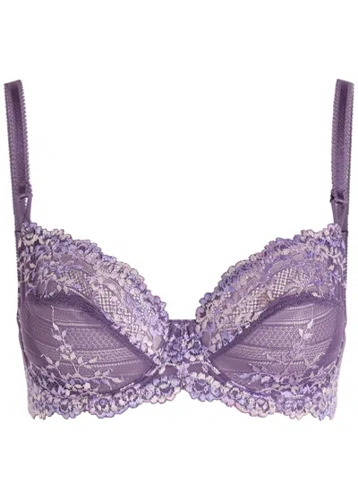 Wacoal Embrace Embroidered Lace Underwired Bra In Purple