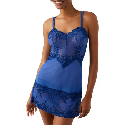 Wacoal 'embrace' Lace & Mesh Chemise In Blue