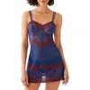 Wacoal Embrace Lace Chemise In Blue Depths/cordovan