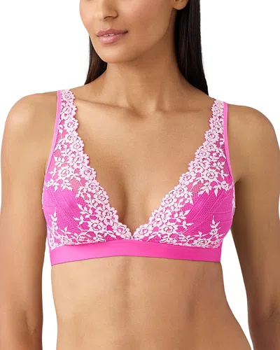 Wacoal Embrace Lace Convertible Plunge Soft Cup Wireless Bra In Pink