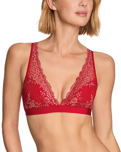 Wacoal Embrace Lace Convertible Plunge Soft Cup Wireless Bra In Red