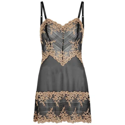 Wacoal Embrace Lace Embroidered Tulle Chemise In Black