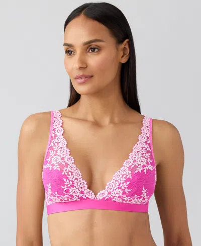 Wacoal Embrace Lace Convertible Plunge Soft Cup Wireless Bra In Pink