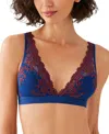 Wacoal Embrace Lace Convertible Plunge Soft Cup Wireless Bra In Blue Depth