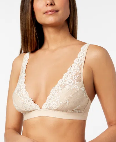 Wacoal Embrace Lace Wire Free Bralette In Naturally Nude,ivory- Nude 01