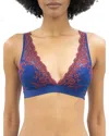 Wacoal Embrace Lace Convertible Plunge Soft Cup Wireless Bra In Blue