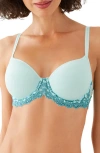 Wacoal Embrace Lace Contour Bra In Eggshell Blue/brittany Blue