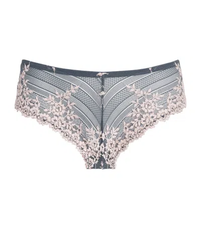 Wacoal Embrace Lace Tanga Briefs In Gray