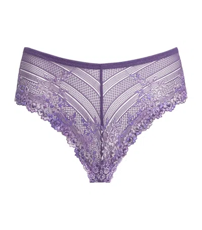Wacoal Embrace Lace Tanga Briefs In Purple