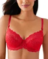 Wacoal Womens Embrace Underwired Lace Bra Equestrian Red In Equestrian