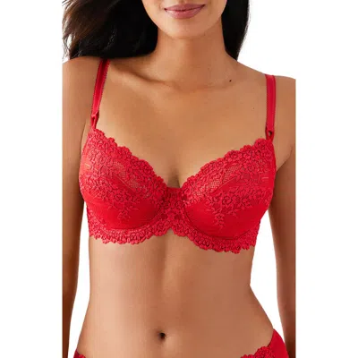 Wacoal Womens Embrace Underwired Lace Bra Equestrian Red