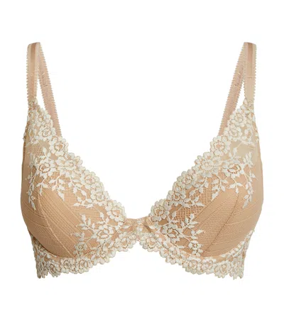 Wacoal Embrace Lace Underwired Plunge Bra In Beige