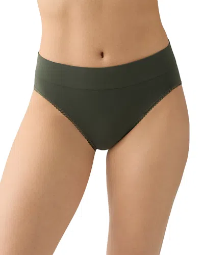 Wacoal Feeling Flexible Seamless Hi Cut Brief In Green