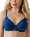 Wacoal Full Bloom Underwired Lace Bra In Blue
