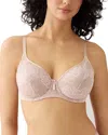 Wacoal Full Bloom Underwired Lace Bra In Neutral
