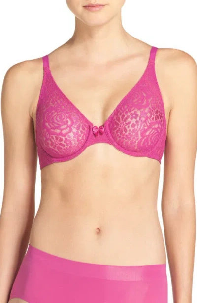 Wacoal Halo Lace Convertible Underwire Bra In Purple