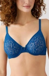 Wacoal Halo Lace Convertible Underwire Bra In Blue