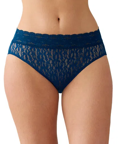 Wacoal Halo Lace Hi-cut Brief Lingerie Underwear 870305 In Blue