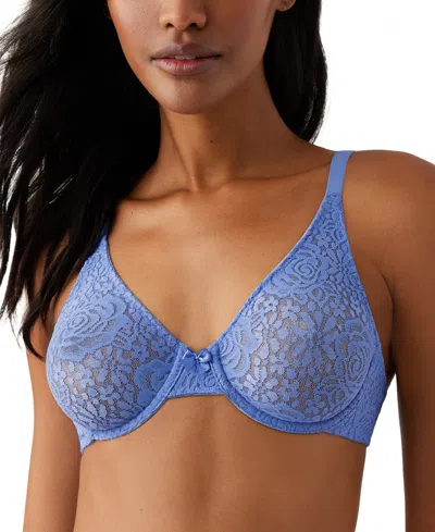 Wacoal Halo Lace Molded Underwire Bra 851205, Up To G Cup In Blue Hydra