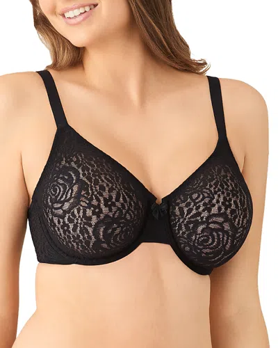 Wacoal Halo Lace Full Figure Underwire Bra In Black