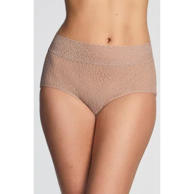 Wacoal High Bar Lace Briefs In Brown
