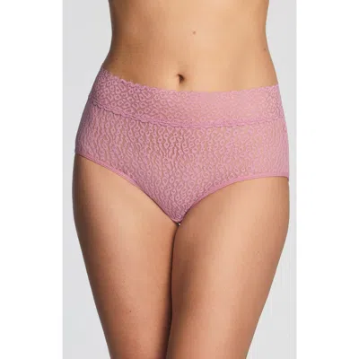 Wacoal High Bar High Cut Lace Panties In Pink