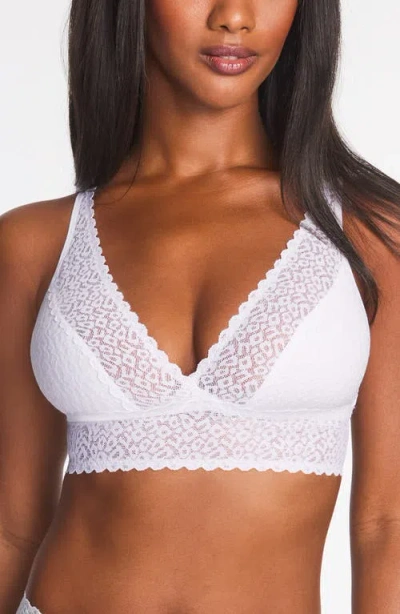 Wacoal High Bar Lace Trim Bralette In White