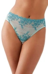 Wacoal Embrace Lace High-cut Briefs In Eggshell Blue/brittany Blue