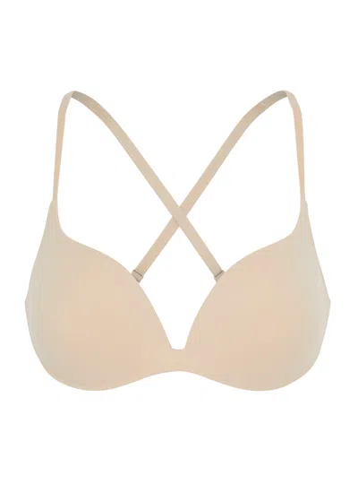 Wacoal Inès Secret Stretch-nylon Push-up Bra In Beige