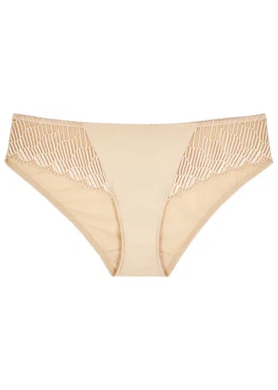 Wacoal La Femme Lace And Stretch Nylon Briefs In Neutral